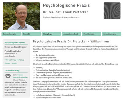 Psychotherapie Dresden Sachsen - Psychologe Dr. Pietzcker Dresden